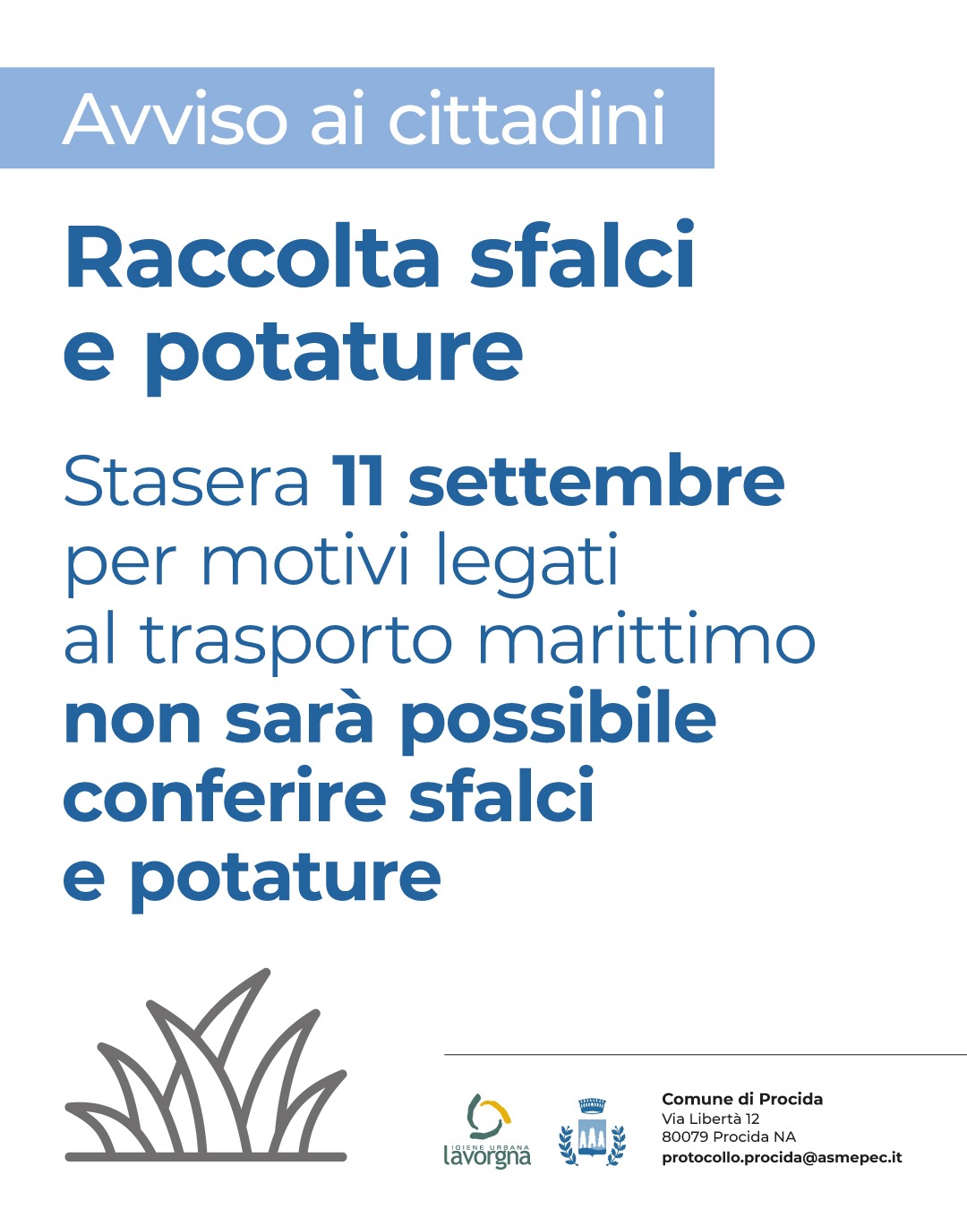 [PROCIDA] Rinvio raccolta sfalci e potature