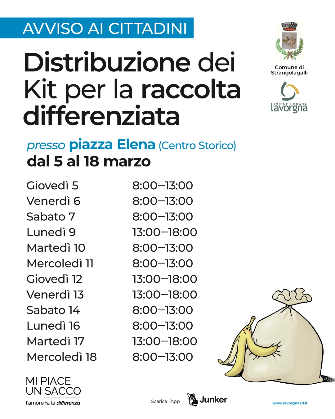 [STRANGOLAGALLI] Distribuzione kit per la raccolta differenziata – Marzo 2026